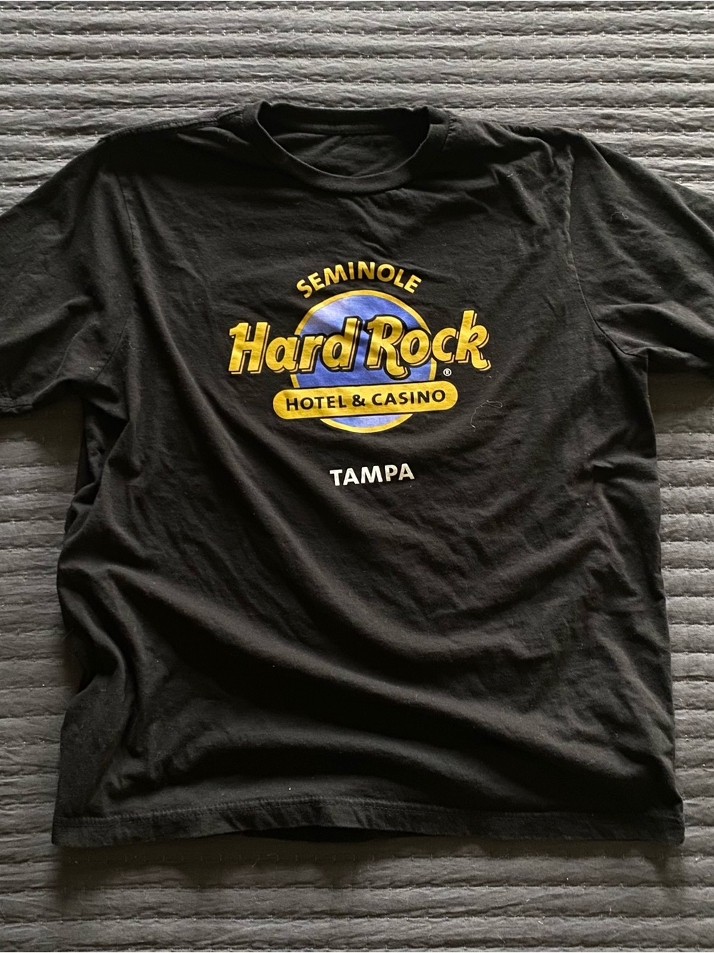 Hard Rock Cafe Black Tee with Yellow & Blue Logo